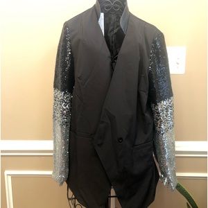 Women’s Sparkle Sequin Sleeve Blazer, size XL
